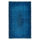 Blue Handmade Turkish Area Rug for Living Room, Entrance, Bedroom, Dining Room & Kids Room