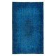 Blue Handmade Turkish Area Rug for Living Room, Entrance, Bedroom, Dining Room & Kids Room