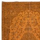 Decorative Turkish Orange Rug, Modern Handmade Wool Carpet