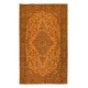 Decorative Turkish Orange Rug, Modern Handmade Wool Carpet