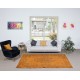 Contemporary Turkish Area Rug, Orange Handmade Carpet, Woolen Floor Covering
