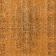 Rustic Turkish Area Rug, Orange Handmade Modern Carpet, Woolen Floor Covering