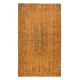 Contemporary Turkish Area Rug, Orange Handmade Carpet, Woolen Floor Covering