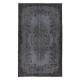 Modern Overdyed Hand Knotted Wool Gray Area Rug From Turkey