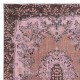 Modern Floor Rug, Pink Floor Covering, Handmade Turkish Carpet