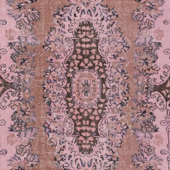 Modern Floor Rug, Pink Floor Covering, Handmade Turkish Carpet