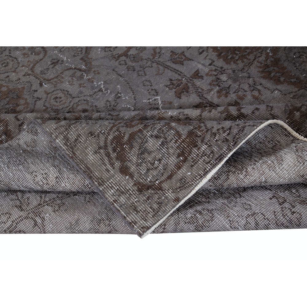 Contemporary Turkish Area Rug. Gray & Brown Colors. Handmade Carpet for Modern Interiors