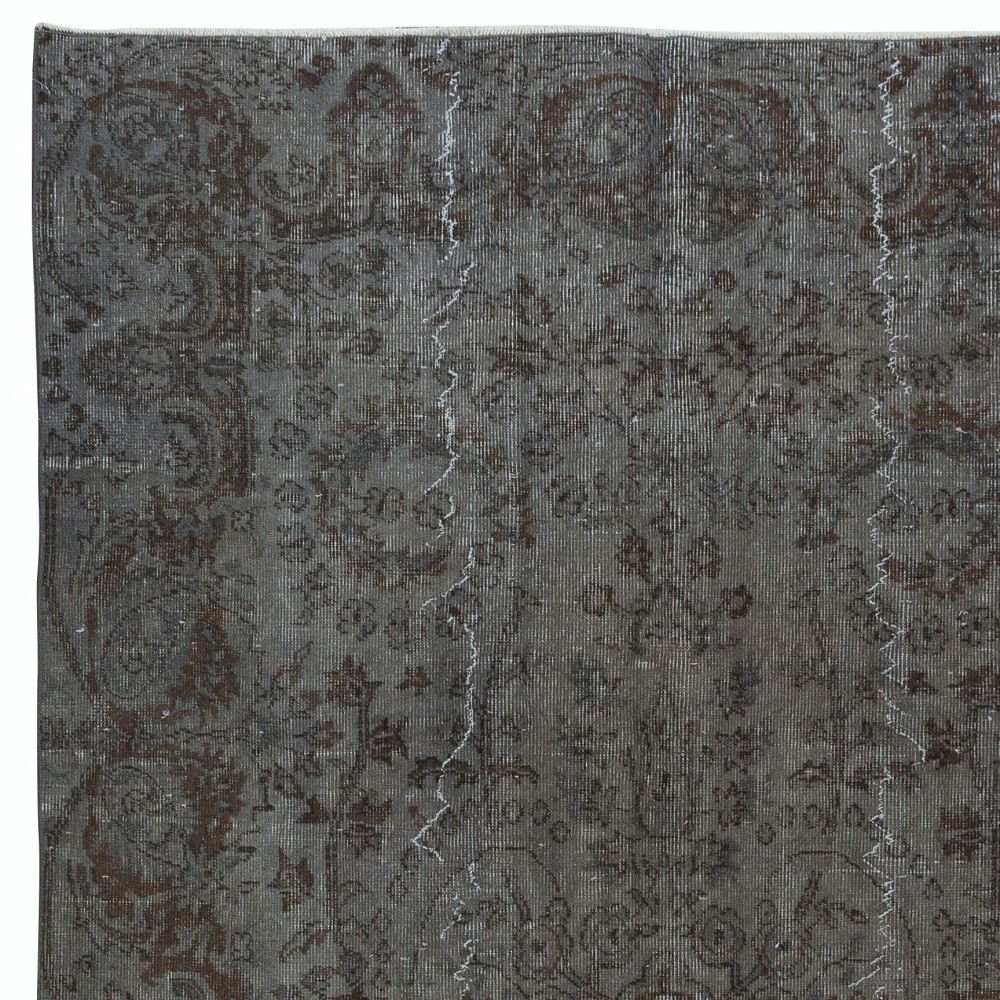 Contemporary Turkish Area Rug. Gray & Brown Colors. Handmade Carpet for Modern Interiors
