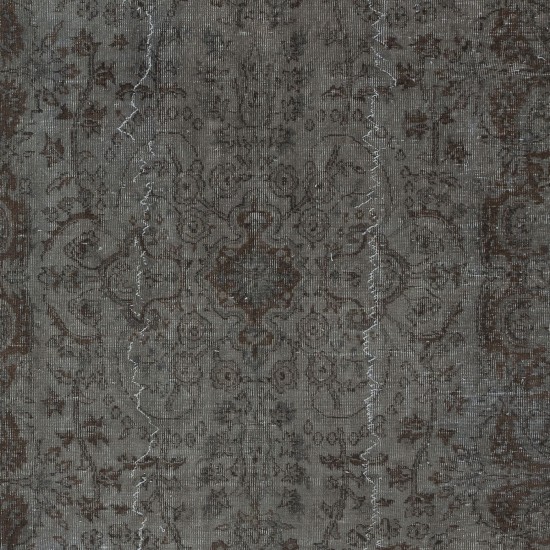 Rustic Turkish Sparta Area Rug. Gray & Brown Colors. Handmade Carpet for Modern Interiors