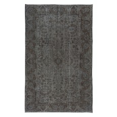 Contemporary Turkish Area Rug. Gray & Brown Colors. Handmade Carpet for Modern Interiors