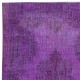 Decorative Area Rug in Purple Color for Modern Interiors, Hand-Knotted in Turkey