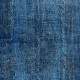 Contemporary Overdyed Hand Knotted Wool Blue Area Rug from Turkey