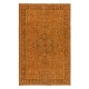 Hand-Made Turkish Area Rug in Orange, Modern Carpet, Woolen Floor Covering