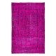 Pink Area Rug for Modern Interiors, Handknotted and Handwoven in Turkey, Wool Living Room Rug