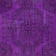 Rustic Purple Handmade Room Size Rug, Upcycled Turkish Carpet