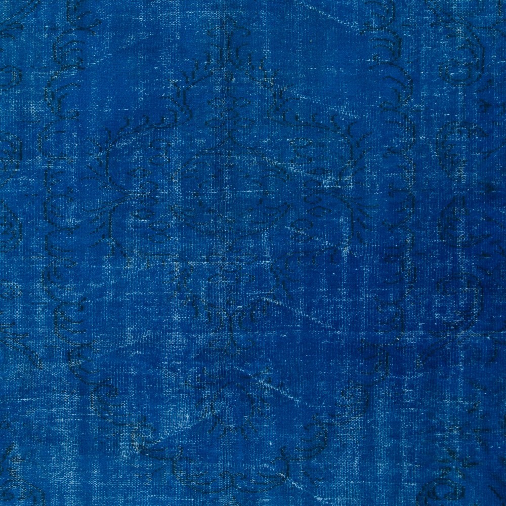 Modern Sapphire Blue area rug, Handwoven and Handknotted in Turkey