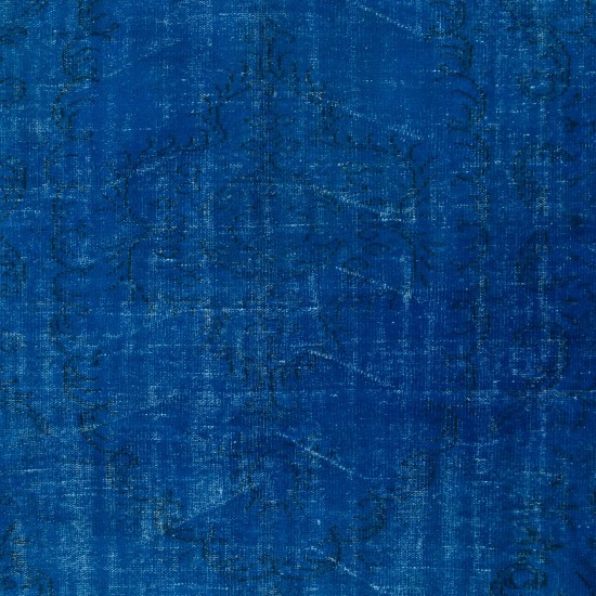 Modern Sapphire Blue area rug, Handwoven and Handknotted in Isparta, Turkey