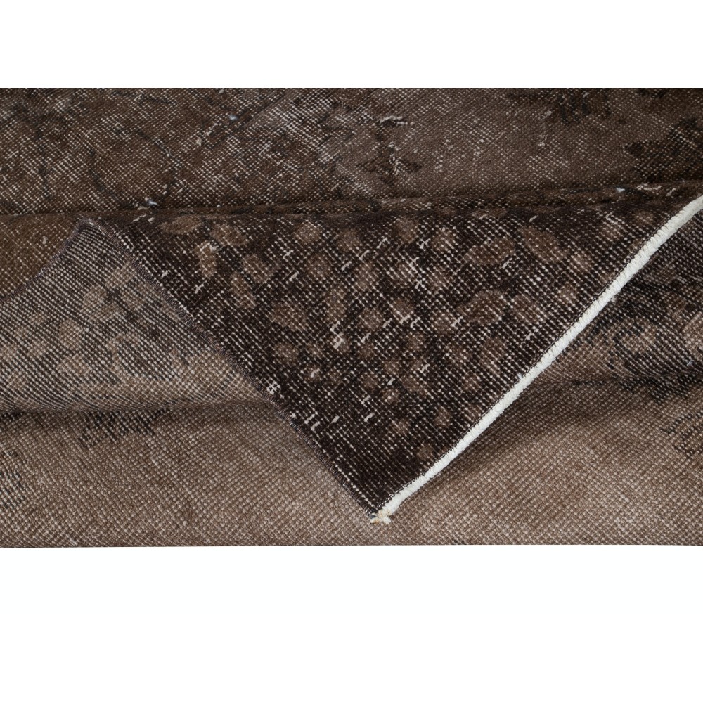 Authentic Brown Area Rug for Modern Interiors, Hand-Knotted in Turkey