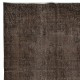 Authentic Brown Area Rug for Modern Interiors, Hand-Knotted in Turkey