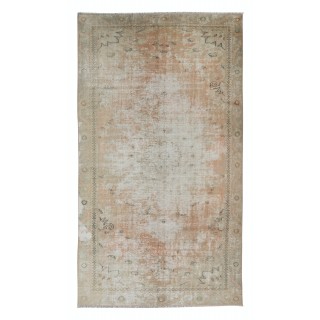Decorative Turkish Oushak Hand Knotted Rug, Vintage Shabby Chic Carpet