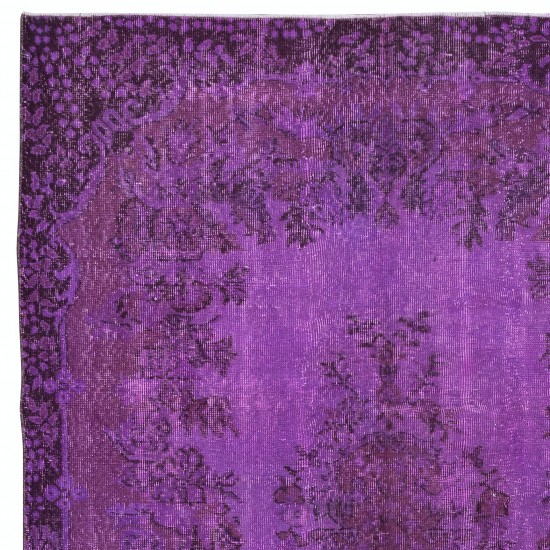Handmade Turkish Sparta Area Rug in Purple Tones, Ideal for Modern Home and Office Decor