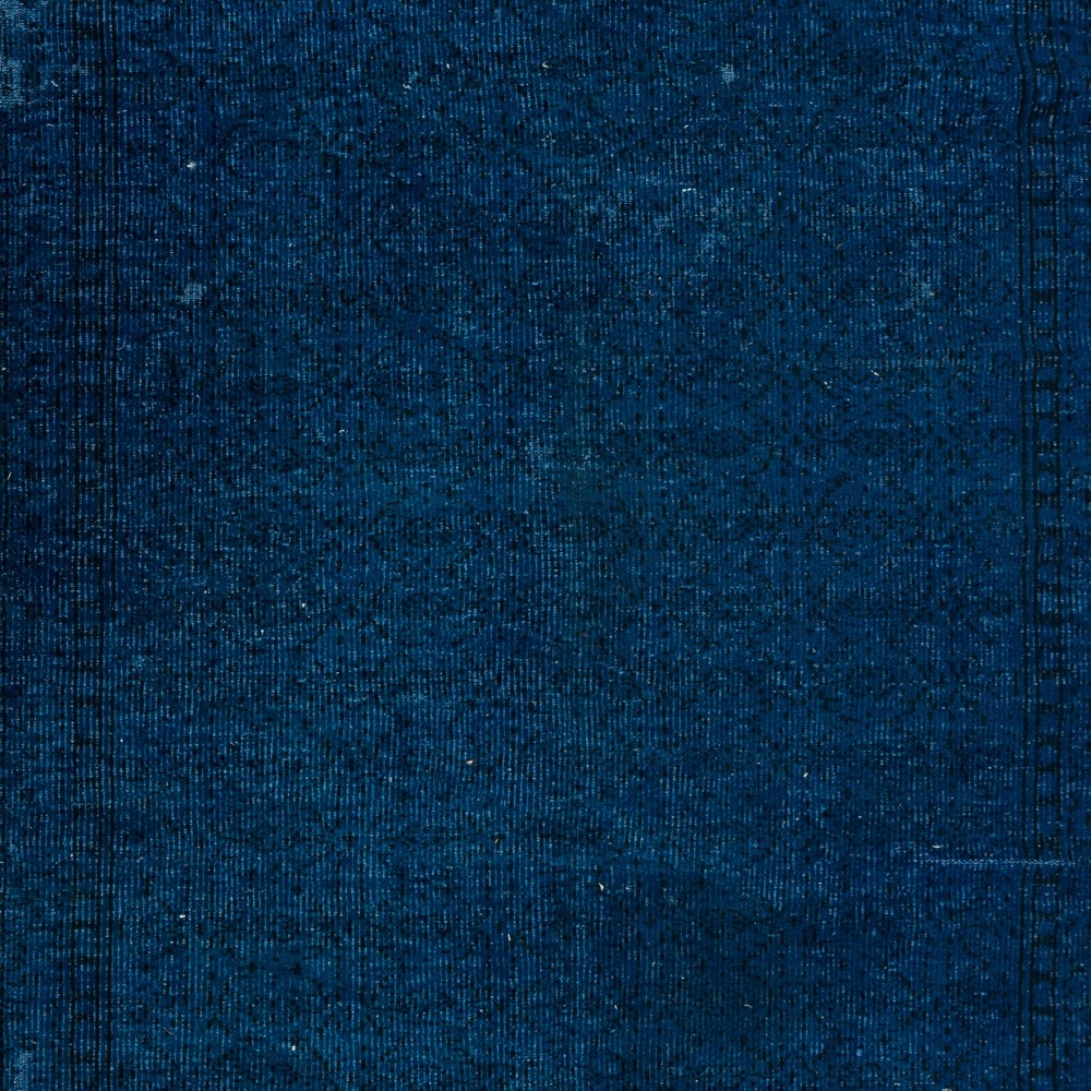 Contemporary Living Room Carpet in Dark Blue, Hand Knotted Turkish Area Rug