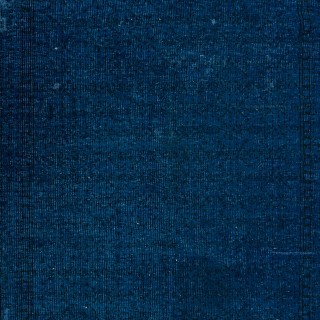 Contemporary Living Room Carpet in Dark Blue, Hand Knotted Turkish Area Rug