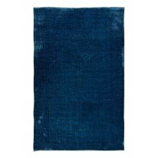 Contemporary Living Room Carpet in Dark Blue, Hand Knotted Turkish Area Rug