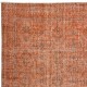 Orange Over-Dyed Handmade Turkish Area Rug for Modern Home & Office Decor