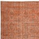 Orange Over-Dyed Handmade Turkish Area Rug for Modern Home & Office Decor