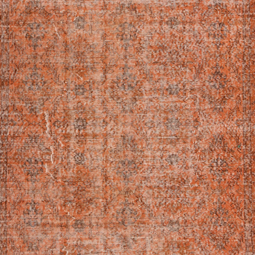 Orange Over-Dyed Handmade Turkish Area Rug for Modern Home & Office Decor