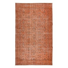 Orange Over-Dyed Handmade Turkish Area Rug for Modern Home & Office Decor