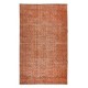 Orange Over-Dyed Handmade Turkish Area Rug for Modern Home & Office Decor