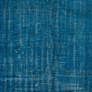 Overdyed Wool Blue Area Rug, Handmade in Turkey, Modern Upcycled Carpet Overdyed Wool Blue Area Rug, Handmade in Turkey, Modern Upcycled Carpet