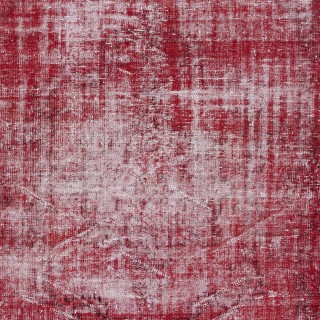 Distressed Turkish Handmade Wool Area Rug in Red, Ideal for Contemporary Interiors Distressed Turkish Handmade Wool Area Rug in Red, Ideal for Contemporary Interiors