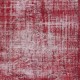 Distressed Turkish Handmade Wool Area Rug in Red, Ideal for Contemporary Interiors