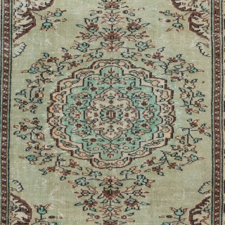 Unique Handmade Turkish Area Rug, Green Modern Wool Carpet Unique Handmade Turkish Area Rug, Green Modern Wool Carpet