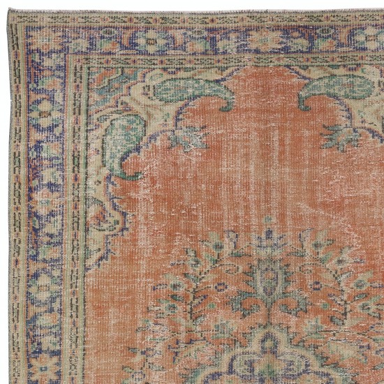Vintage Turkish Oriental Rug, Tribal Style Wool Hand Knotted Carpet