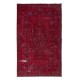 Hand Knotted Turkish Rug in Dark Red, Ideal for Contemporary Interiors