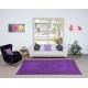 Decorative Area Rug in Purple Color for Modern Interiors, Hand-Knotted in Turkey