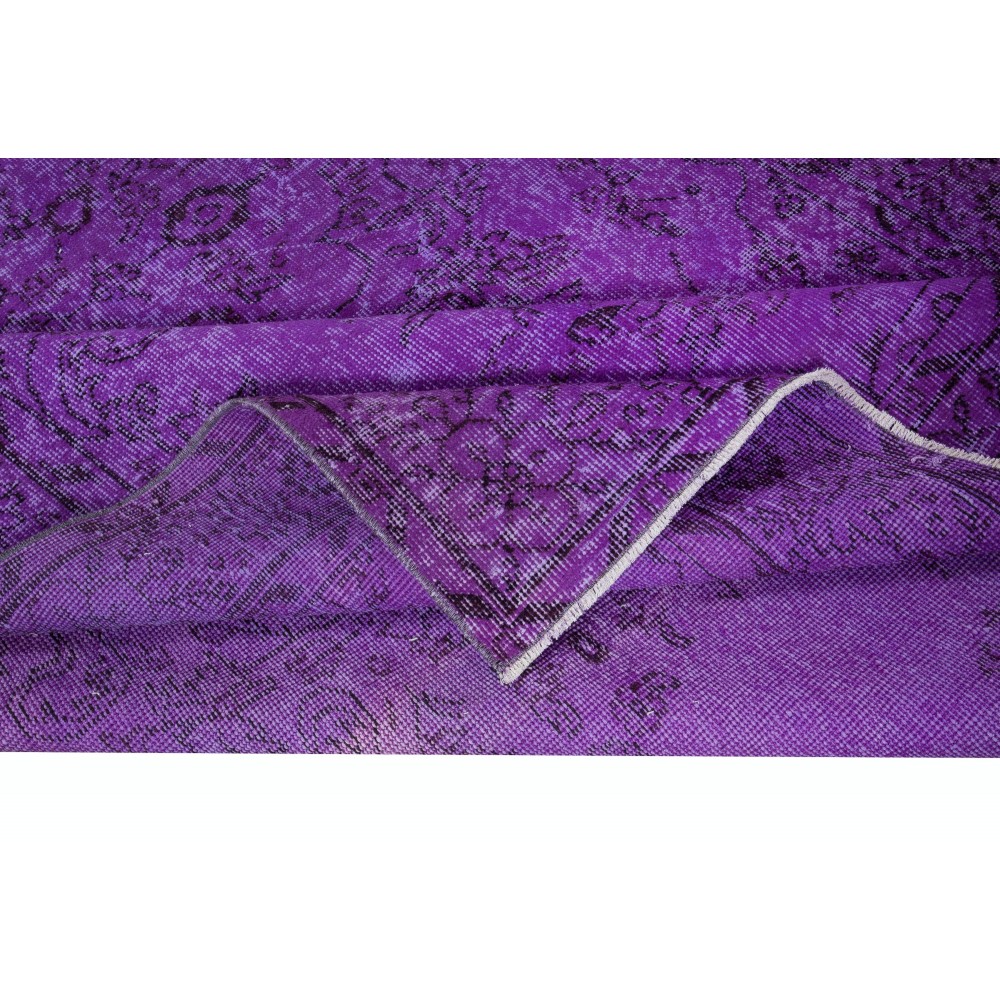 Decorative Area Rug in Purple Color for Modern Interiors, Hand-Knotted in Turkey