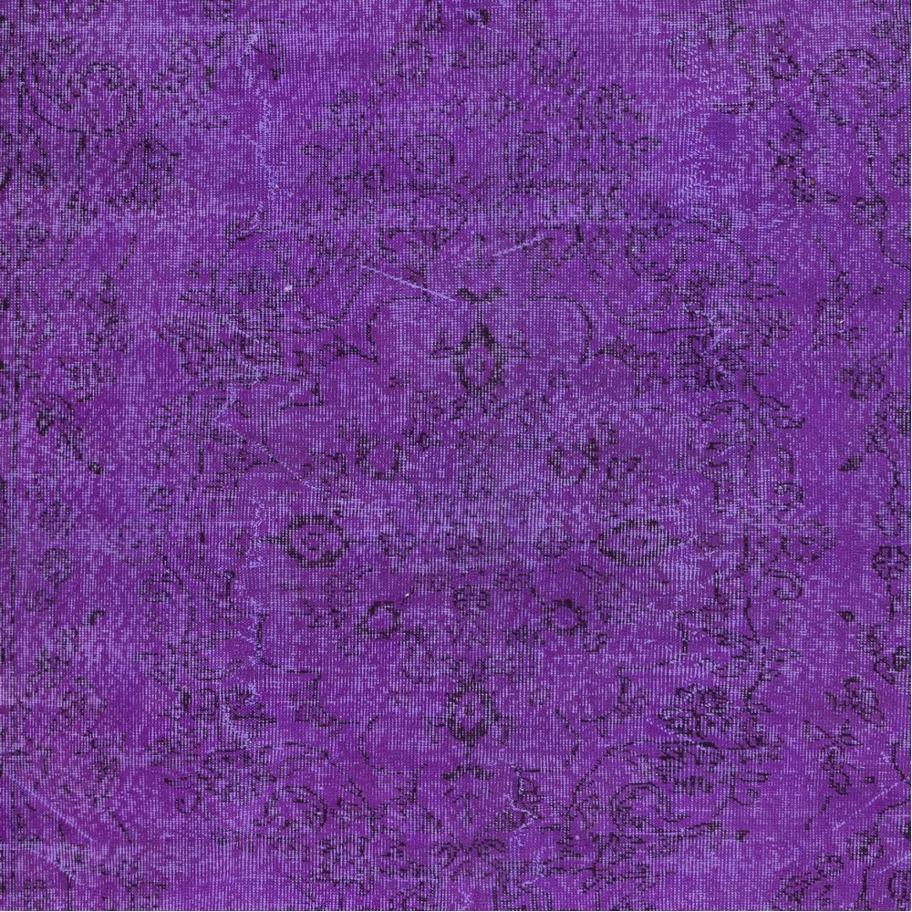 Decorative Area Rug in Purple Color for Modern Interiors, Hand-Knotted in Turkey
