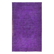 Decorative Area Rug in Purple Color for Modern Interiors, Hand-Knotted in Turkey