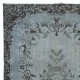 Contemporary Handmade Rug in Light Blue, Sky Blue Anatolian Carpet for Home & Office