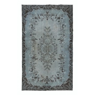 Contemporary Handmade Rug in Light Blue, Sky Blue Anatolian Carpet for Home & Office