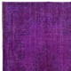 Handmade Turkish Rug in Purple for Bedroom Aesthetic, Modern Living Room Carpet