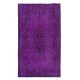 Handmade Turkish Rug in Purple for Bedroom Aesthetic, Modern Living Room Carpet for Living Room