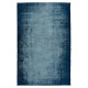 Distressed Handmade Navy Blue Area Rug, Modern Turkish Wool Carpet in Royal Blue