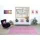 Light Pink Wool Area Rug for Modern Interiors, Handmade in Turkey