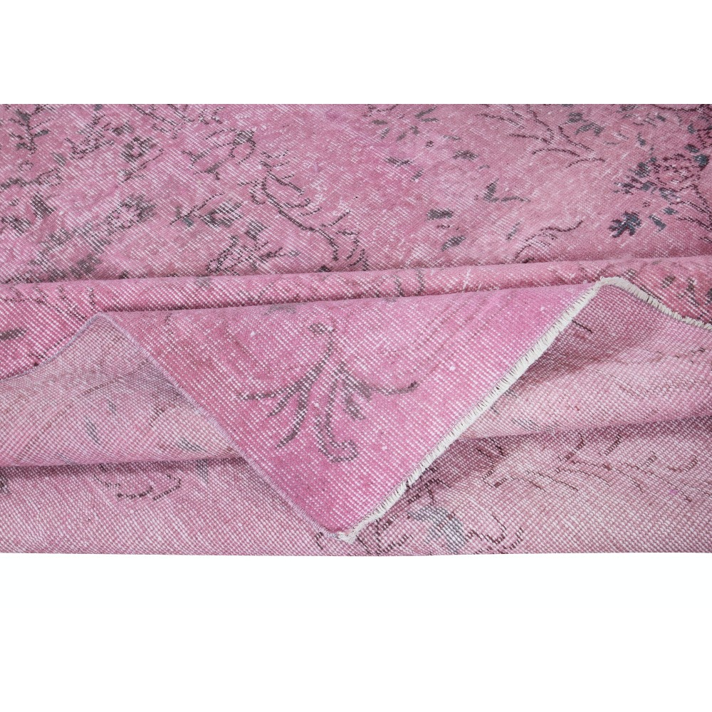 Light Pink Wool Area Rug for Modern Interiors, Handmade in Turkey